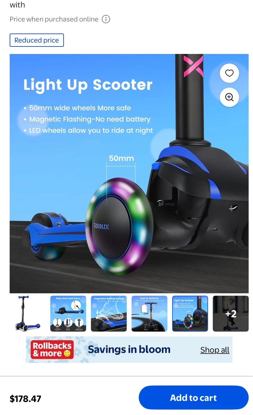 TONBUX Kids Scooter - Blue/Black - photo 4