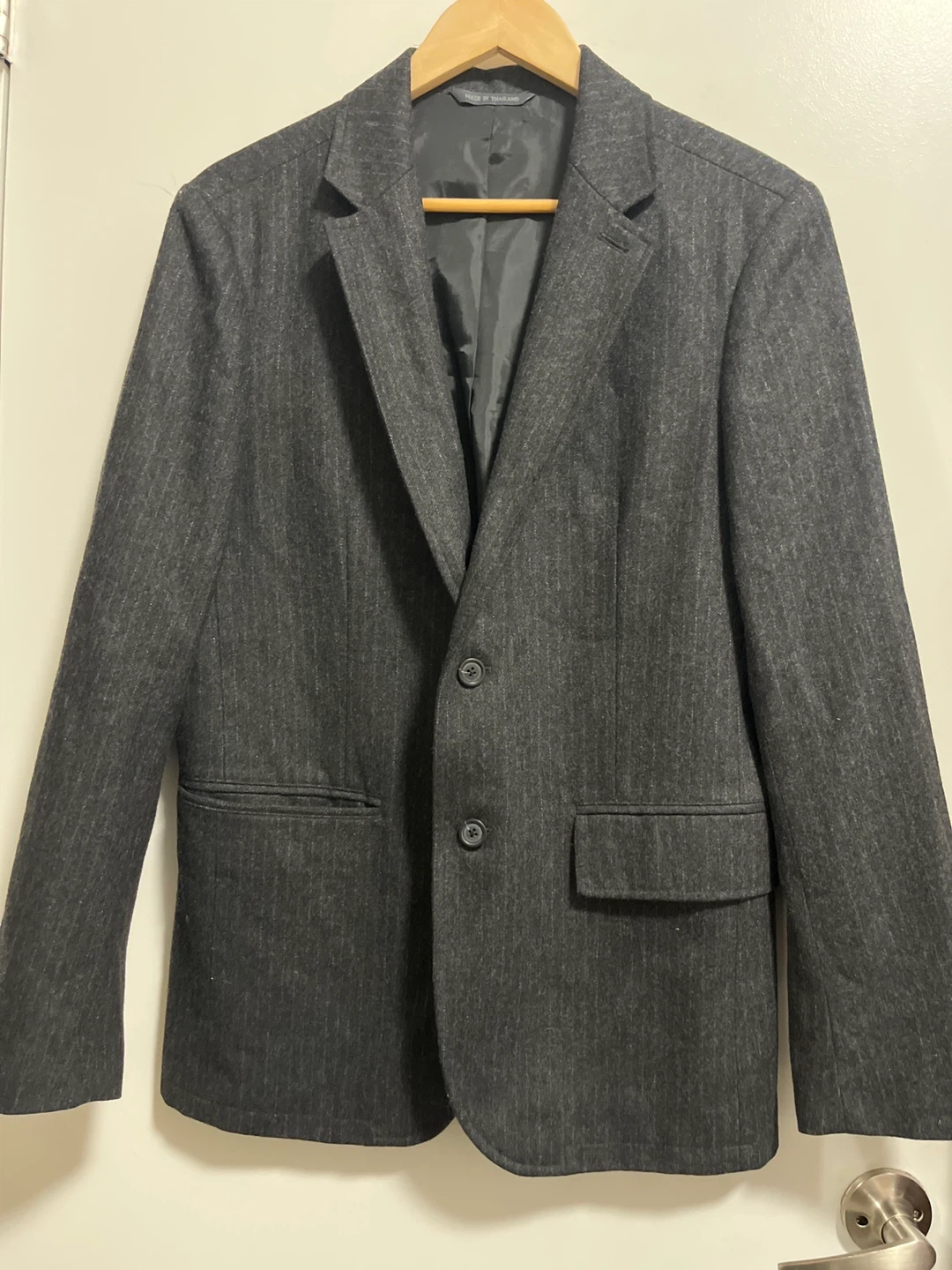 GAP Men's Grey Pinstripe Blazer - Size S