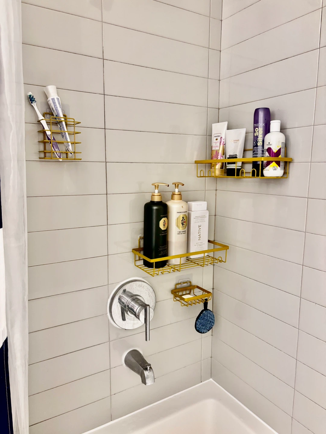 *NEW* Gold Metal Shower Caddy Set - Bathroom Organizers