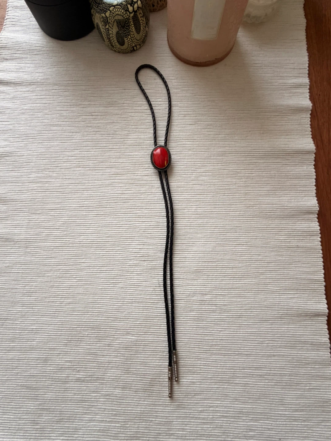 Sterling Silver Bolo Tie with Red Jasper - photo 3
