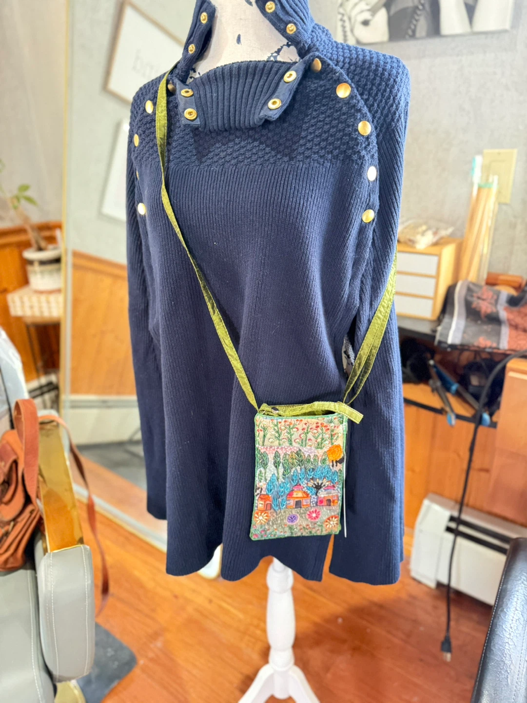 Embroidered "Village" Cell Phone Pouch - photo 3