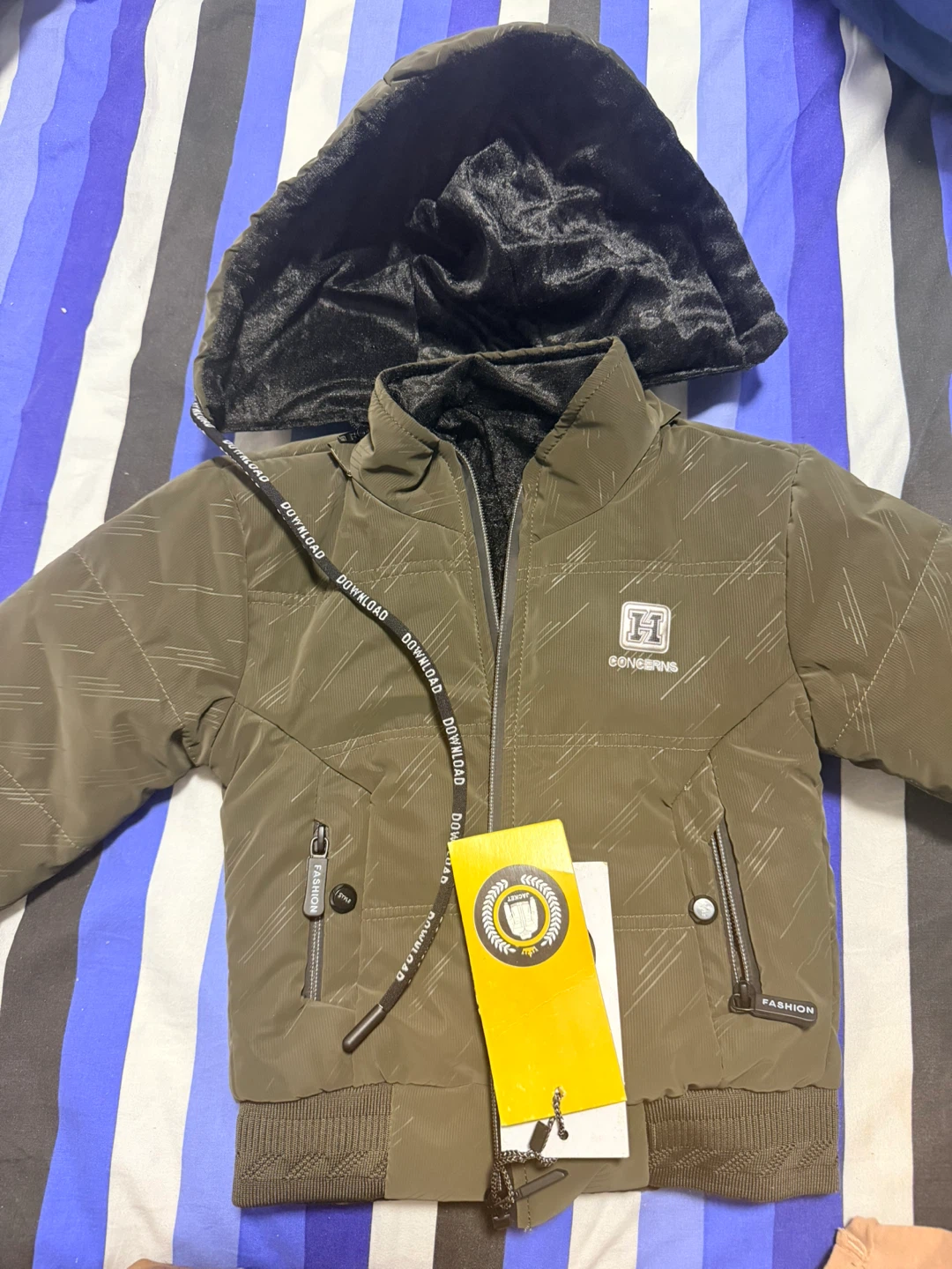 Kids' Hooded Jacket with Fur Lining