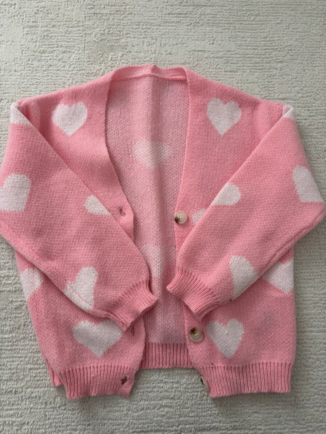Pink Heart Knit Cardigan