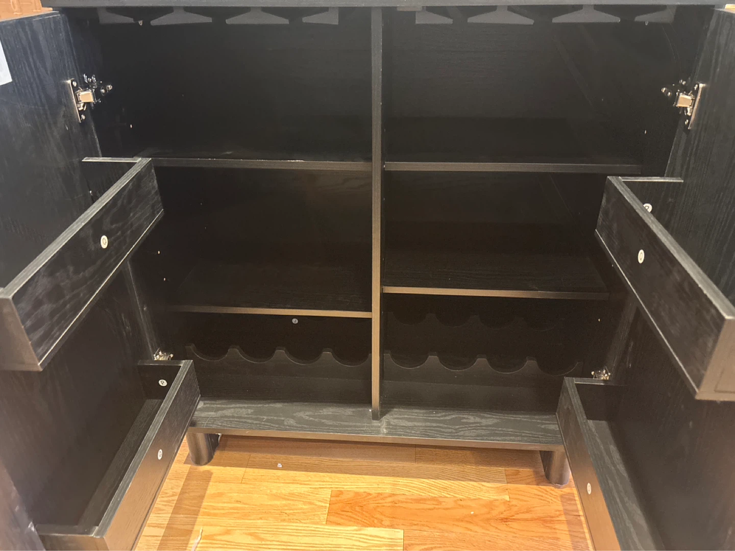 Black Bar/Wine  Fluted Cabinet with Doors - photo 4