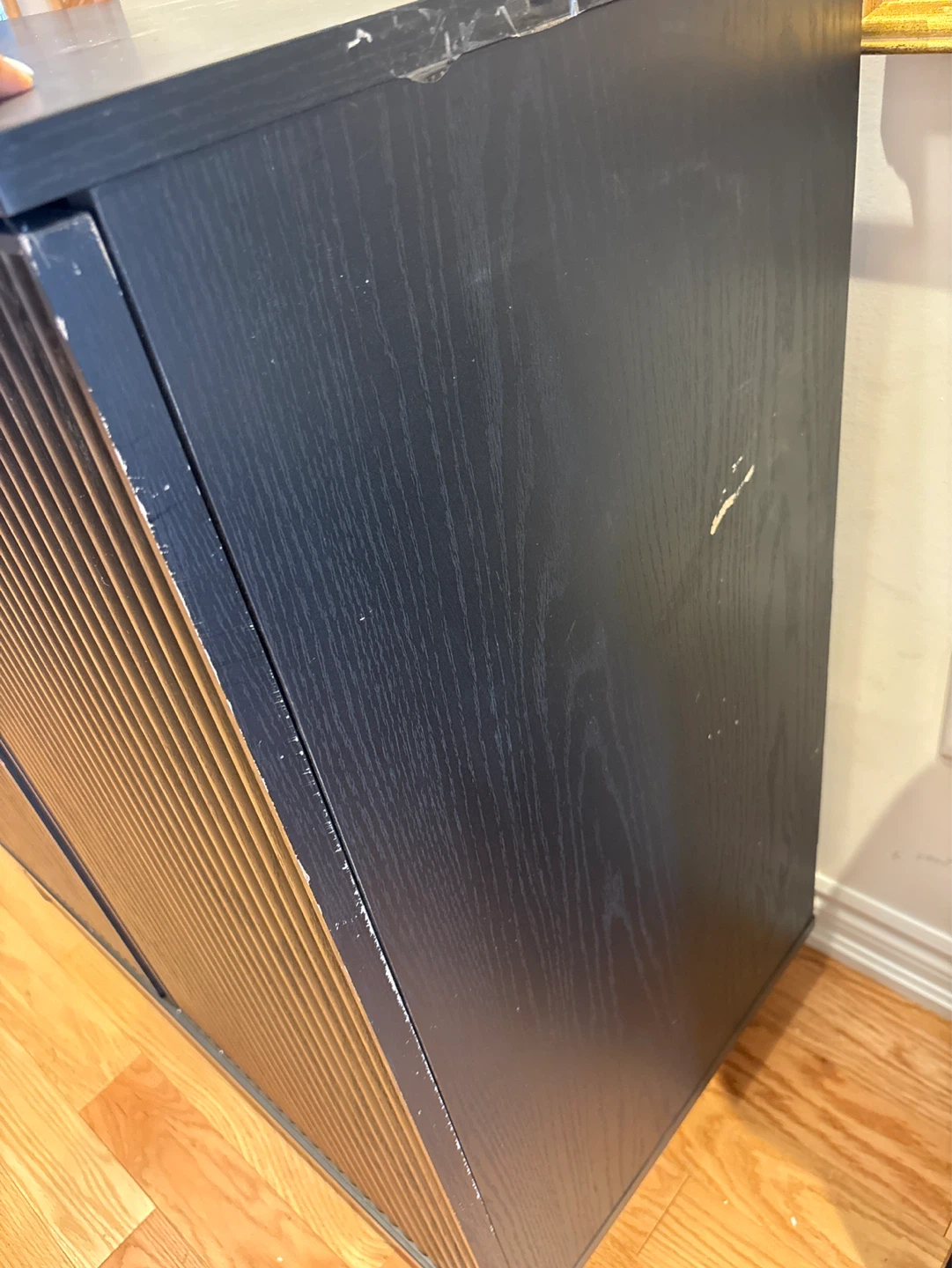 Black Bar/Wine  Fluted Cabinet with Doors - photo 5