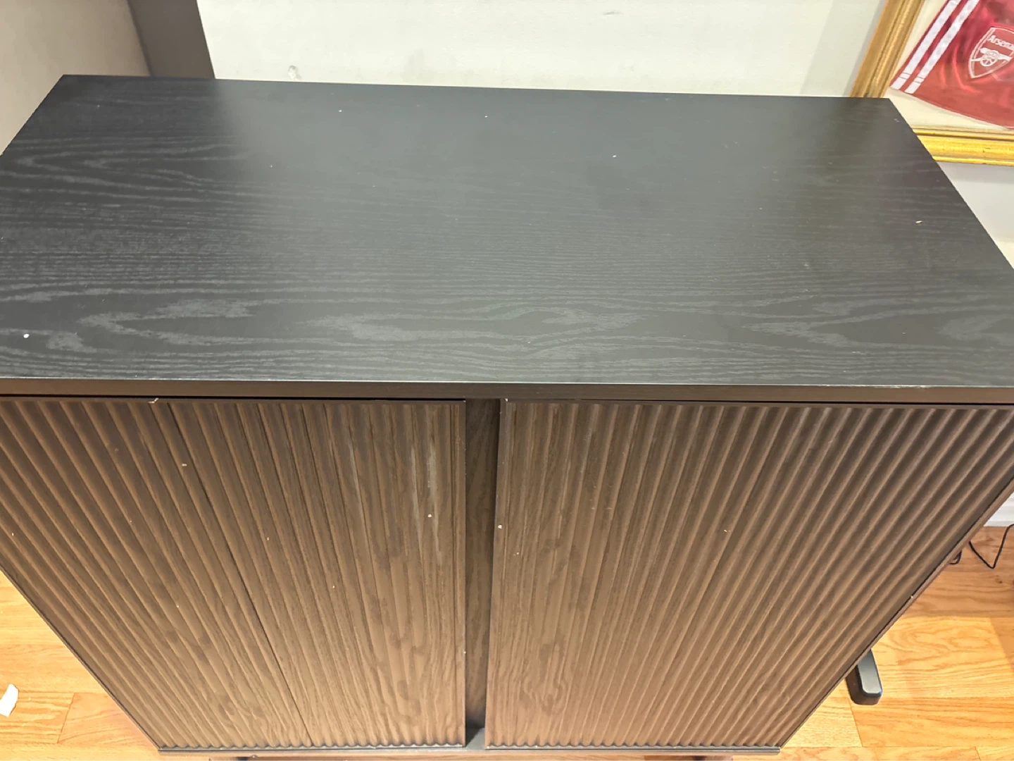 Black Bar/Wine  Fluted Cabinet with Doors - photo 2