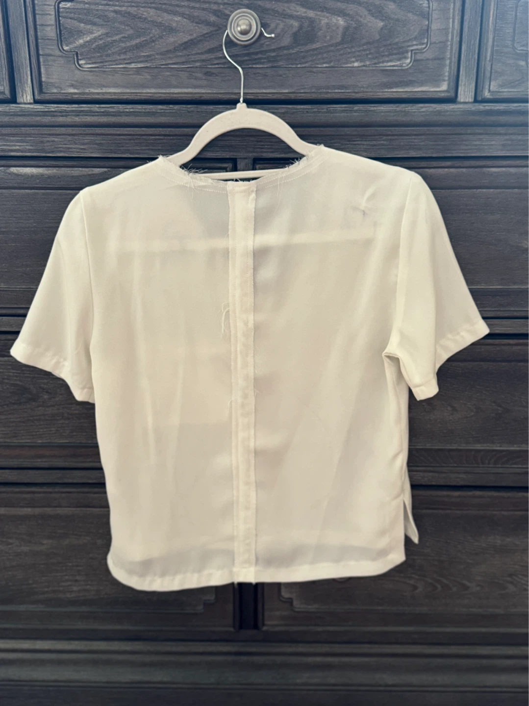 Topshop Petite White V-Neck Pocket Top Size UK 4 - photo 2