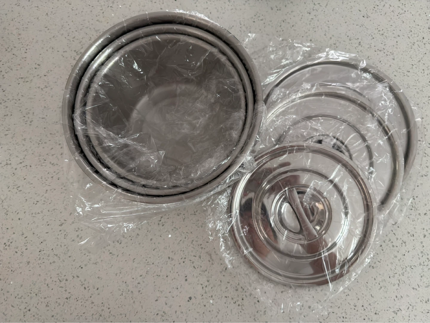 Stainless Steel Mixing Pots with Lids Set