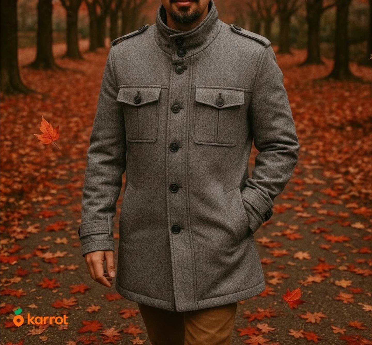 Men's Grey Jacket/Coat -Zara