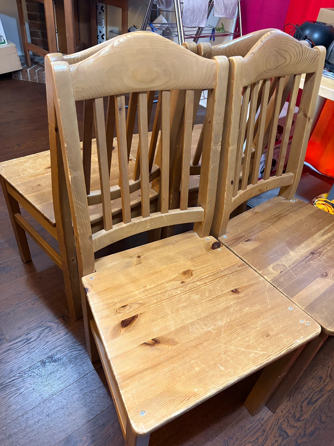 Set of 4 Wooden Dining Chairs