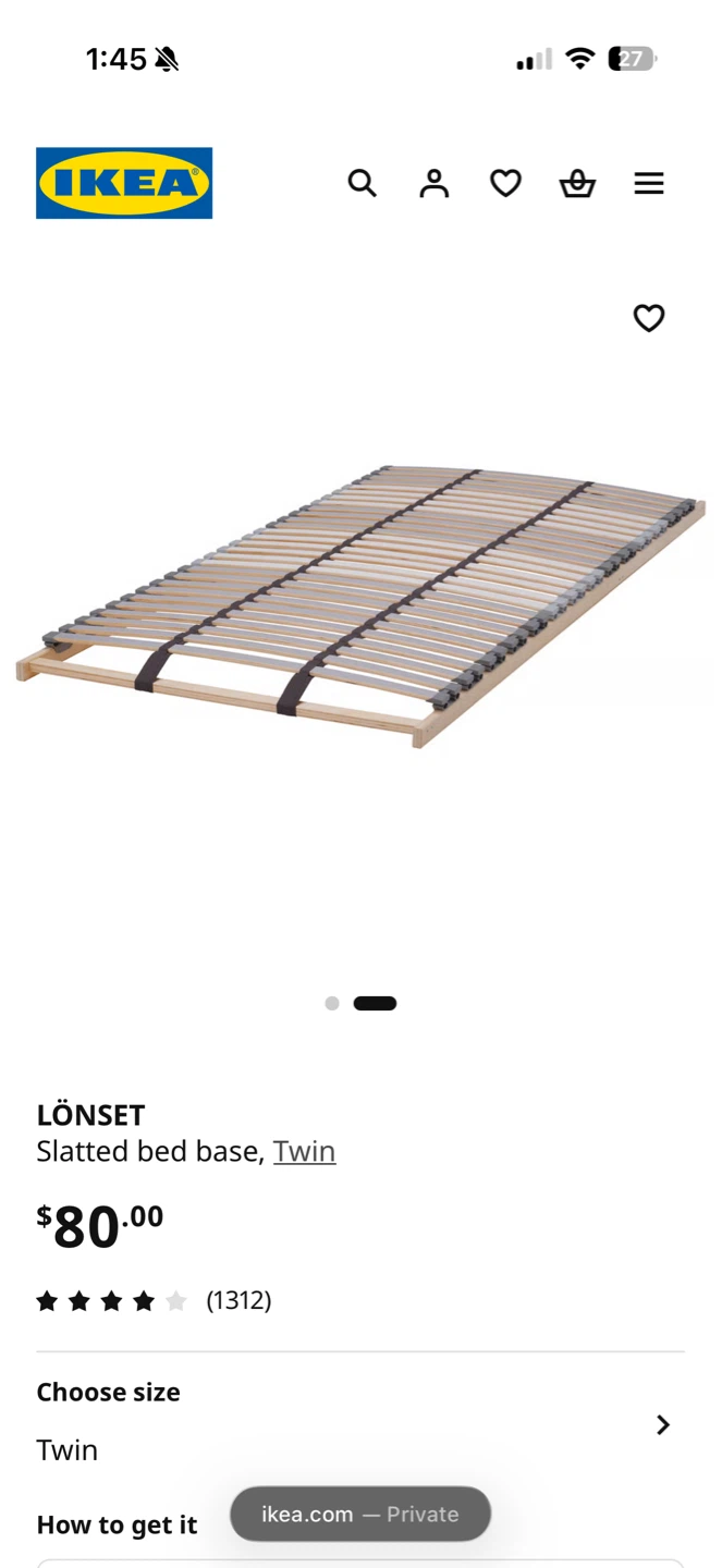 IKEA LÖNSET Slatted Bed Base - Twin - photo 2