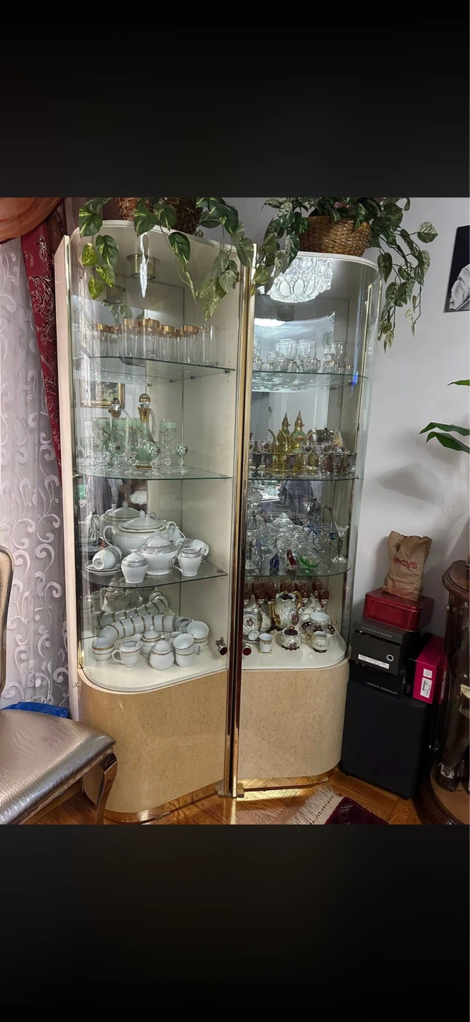 Glass Display Cabinet with Curio Shelves