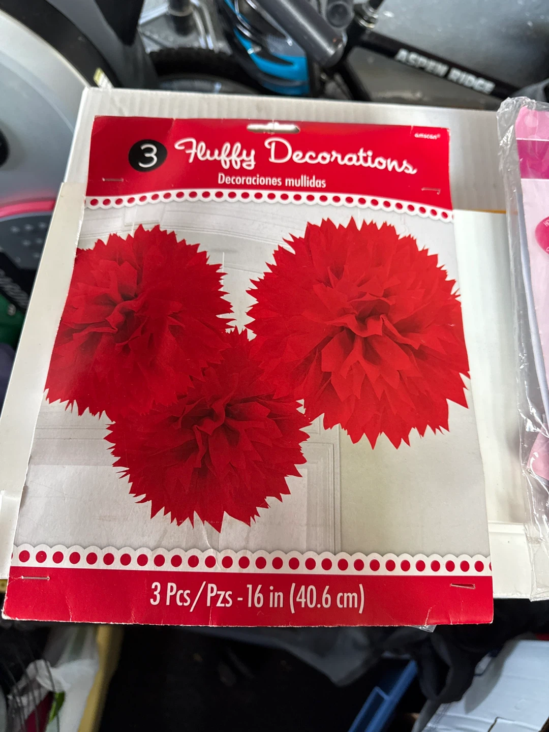 Amscan 3 Fluffy Decorations - Red