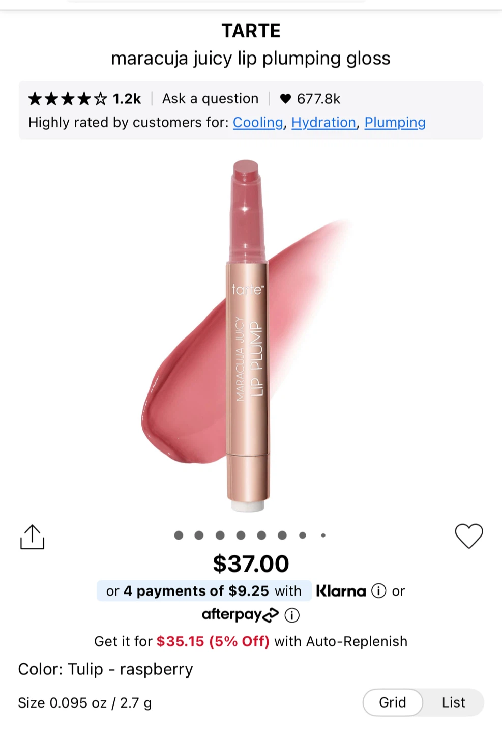 Tarte Maracuja Juicy Lip Plump Tulip