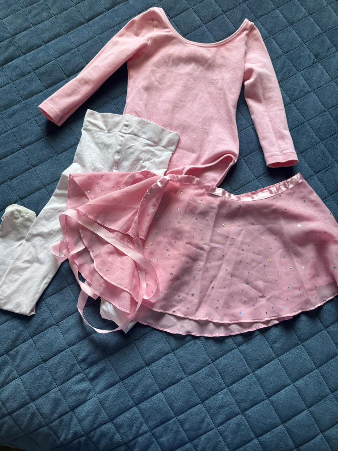 Girls' Pink Ballet Leotard, Tights, and Skirt Set 2-3 yo