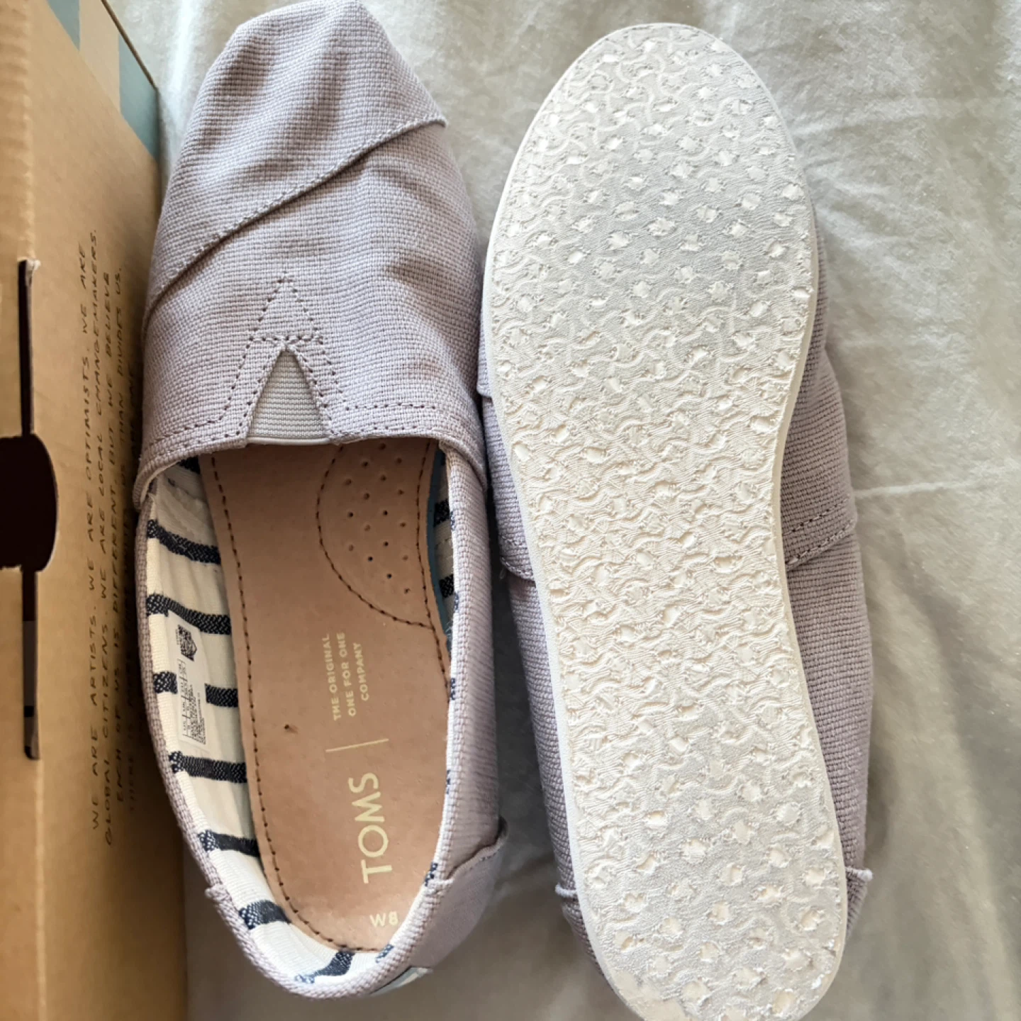TOMS The Venice Collection Grey Canvas Slip-On Shoes Size W8 - photo 2