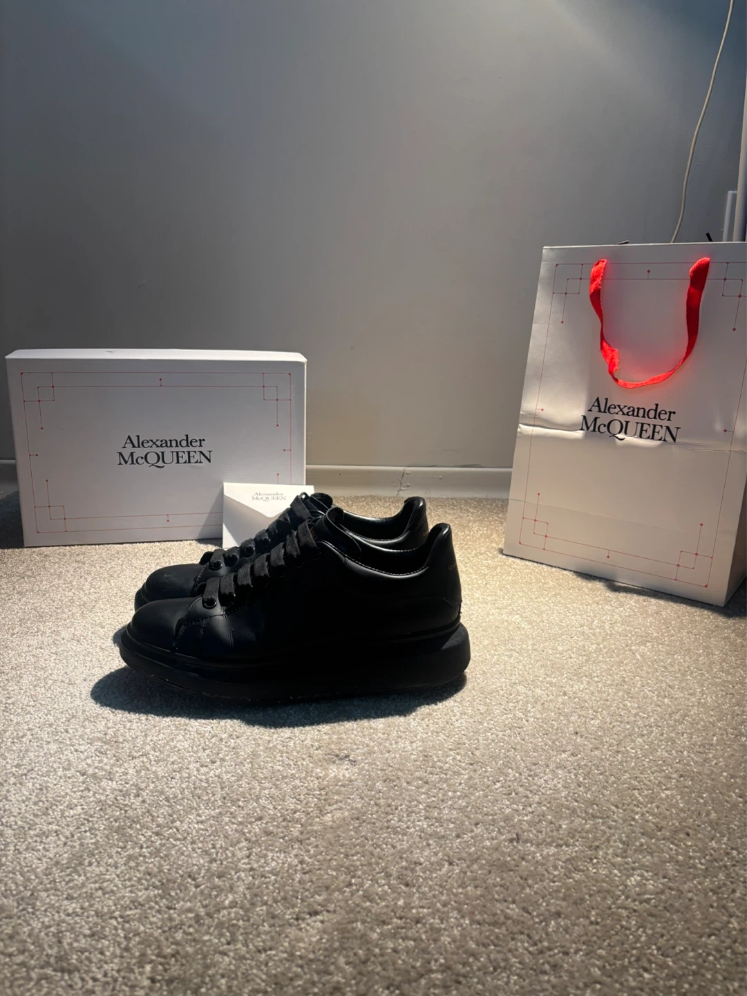 Alexander McQueen Black Leather Sneakers