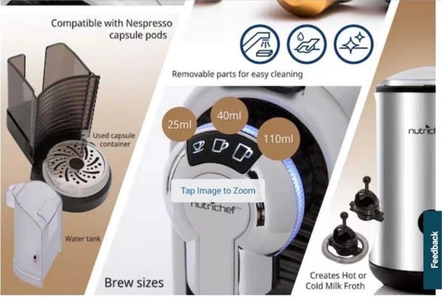 NutriChef Espresso Machine with Milk Frother - photo 2