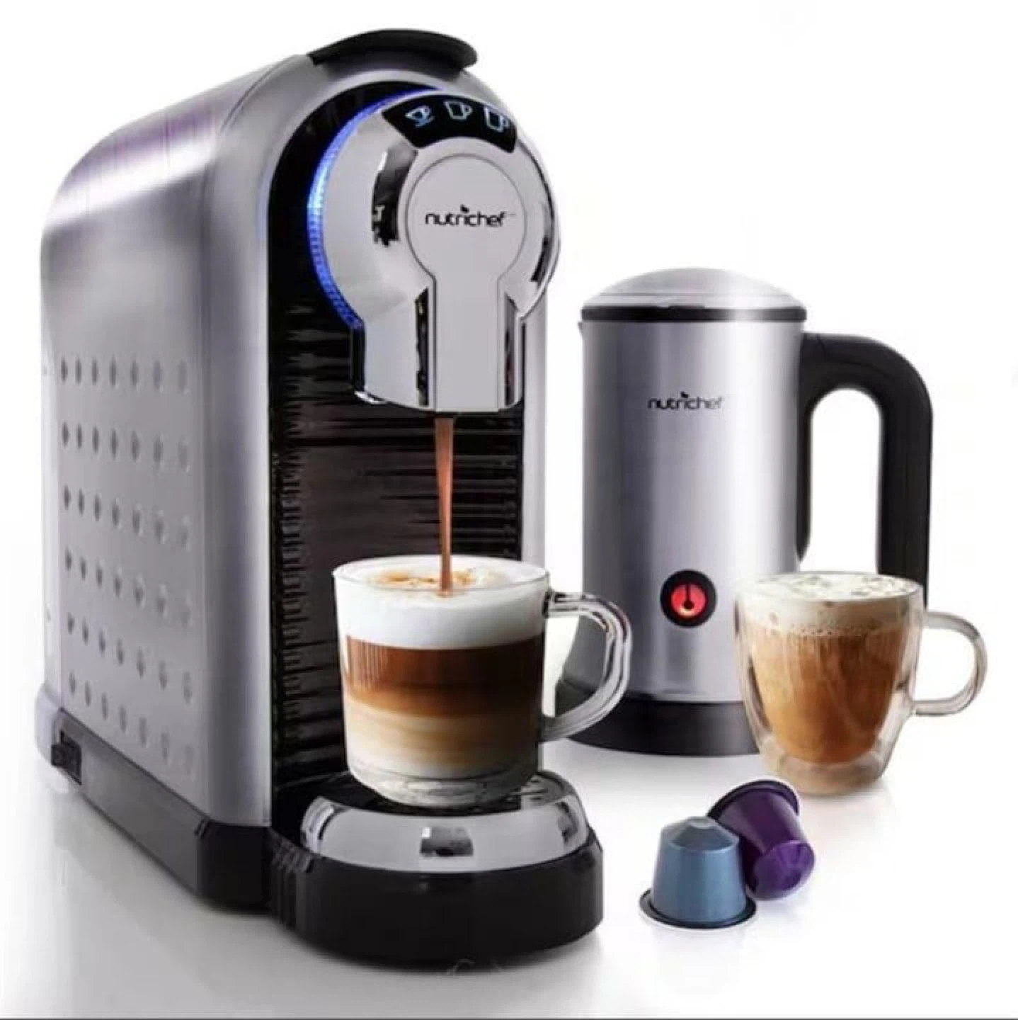 NutriChef Espresso Machine with Milk Frother