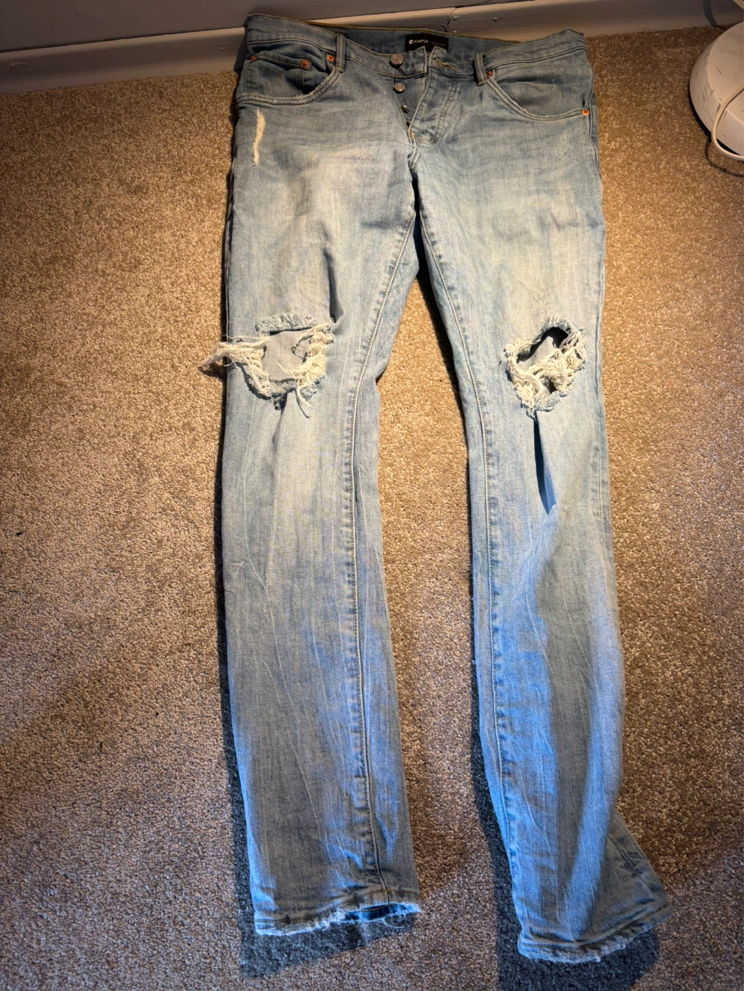 Authentic Purple Brand Light Wash Distressed Jeans - photo 2