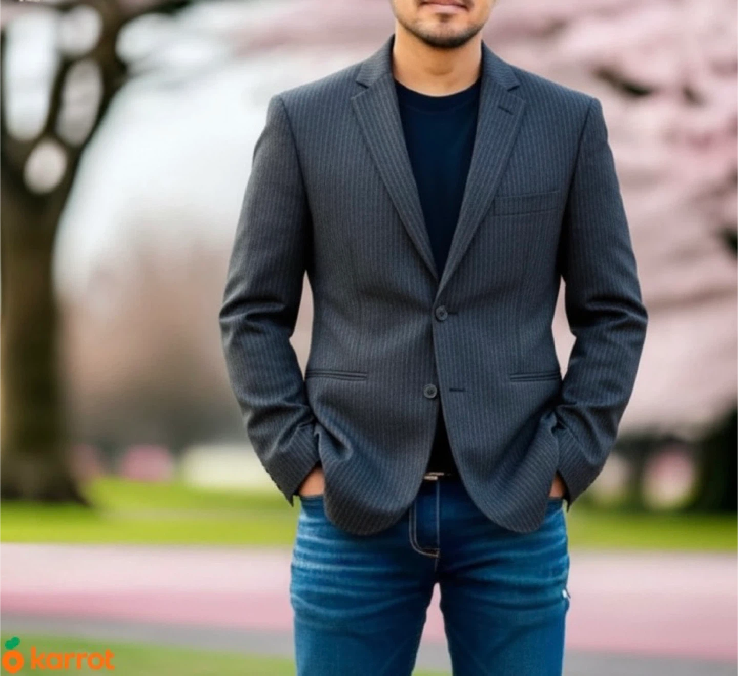 Men's Striped Blazer - Size 38R