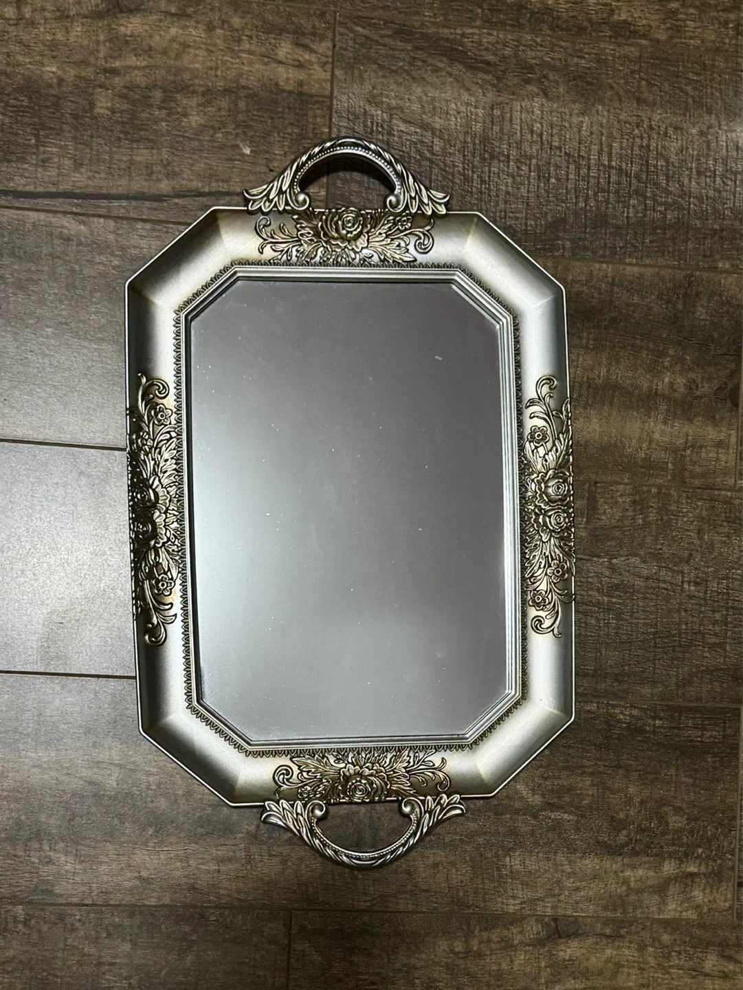 Ornate Silver Decorative Mirror
