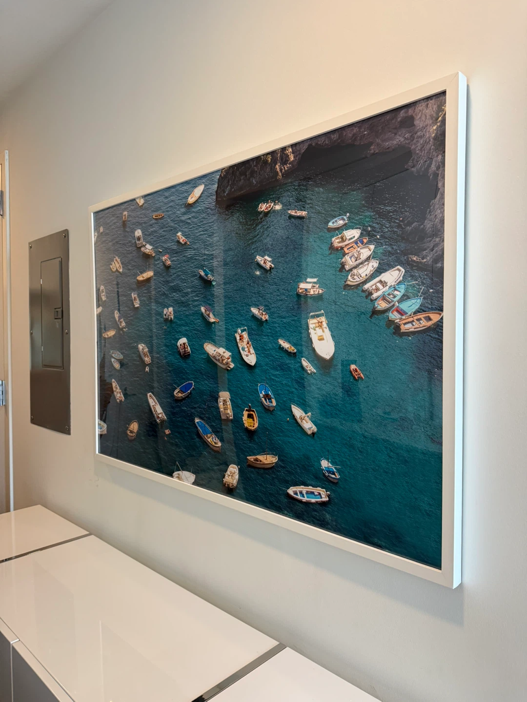 Large Framed Photography Print - Italian Riviera Boats on Water - photo 3