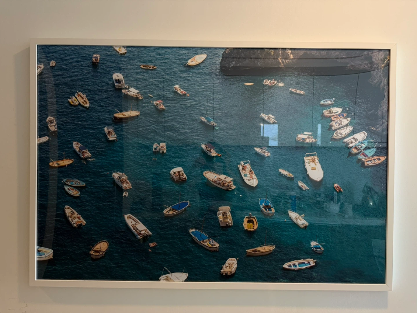 Large Framed Photography Print - Italian Riviera Boats on Water - photo 2