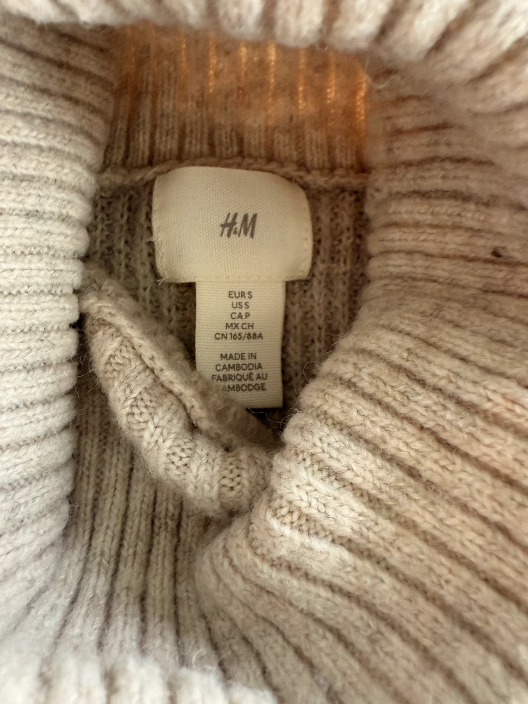 H&M Knit Turtleneck Sweater - Beige - photo 3