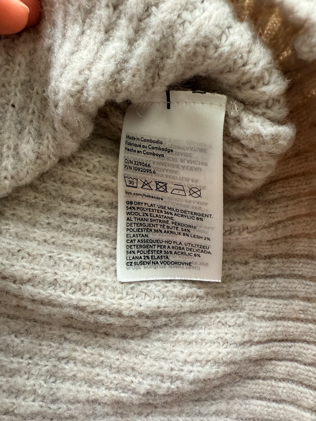 H&M Knit Turtleneck Sweater - Beige - photo 2