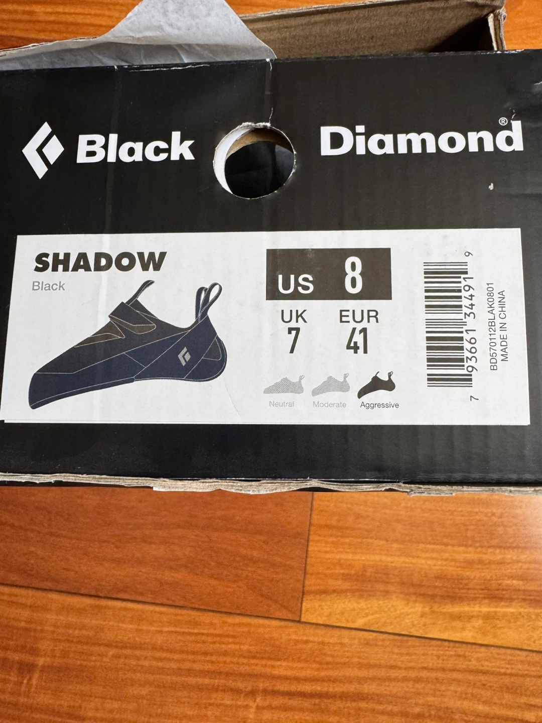 NEW- Black Diamond Shadow Climbing Shoes - Black, US Size 8 - photo 2