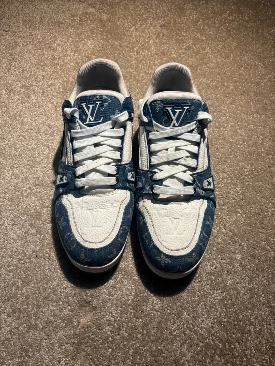 Louis Vuitton "LV Trainer" Denim & Leather Sneakers