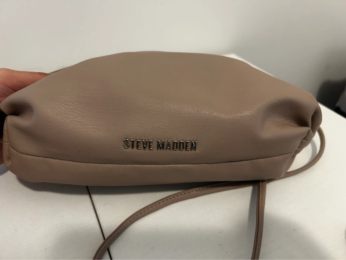 Steve Madden Taupe Leather Clutch Bag