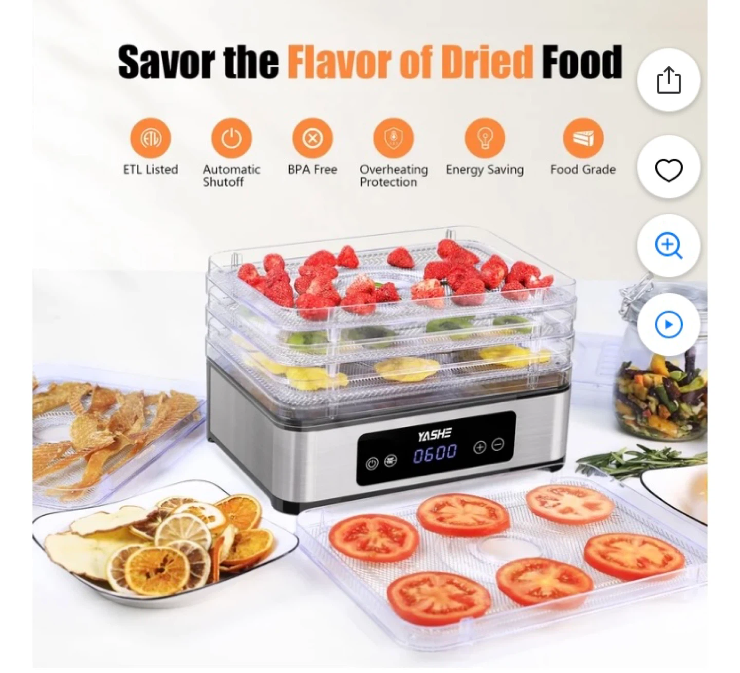 YASHE Food Dehydrator 5 Tiers - photo 4