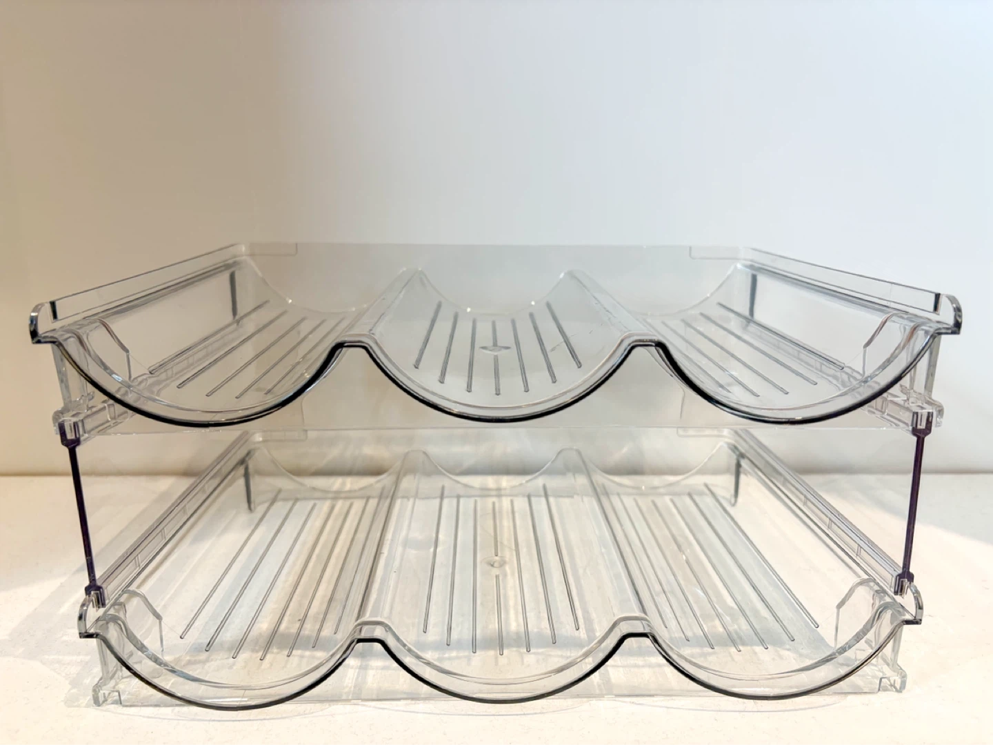 2 Tier Stackable Water Bottle Organizer - 6 Bottle Capacity