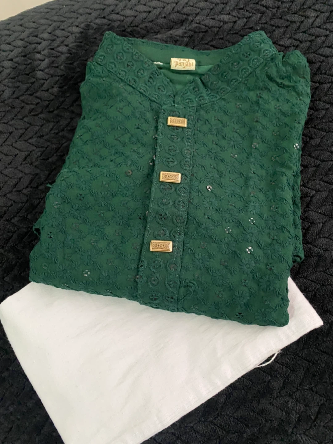 Green Panjabi Kurta Set