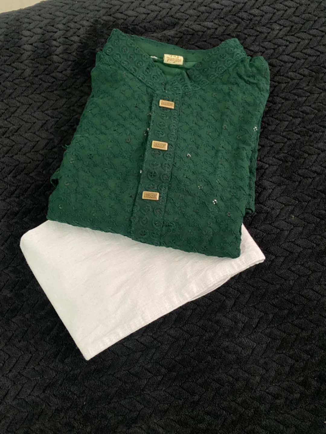 Green Panjabi Kurta Set - photo 3
