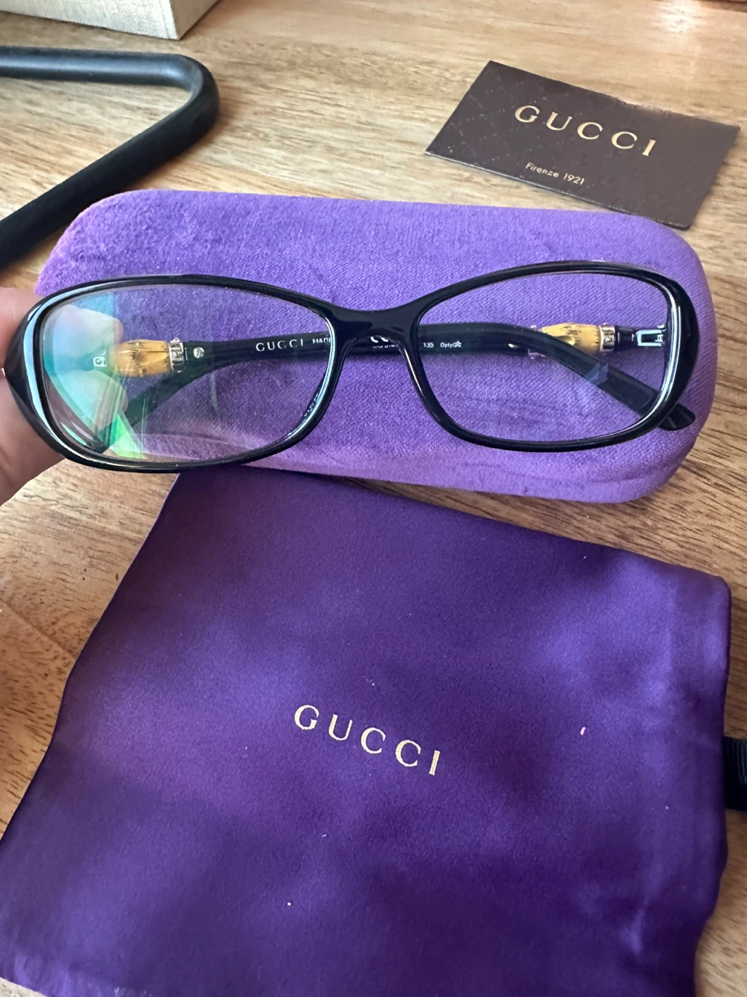 Gucci GG 3147 Eyeglasses - Black with Bamboo Accents - photo 2