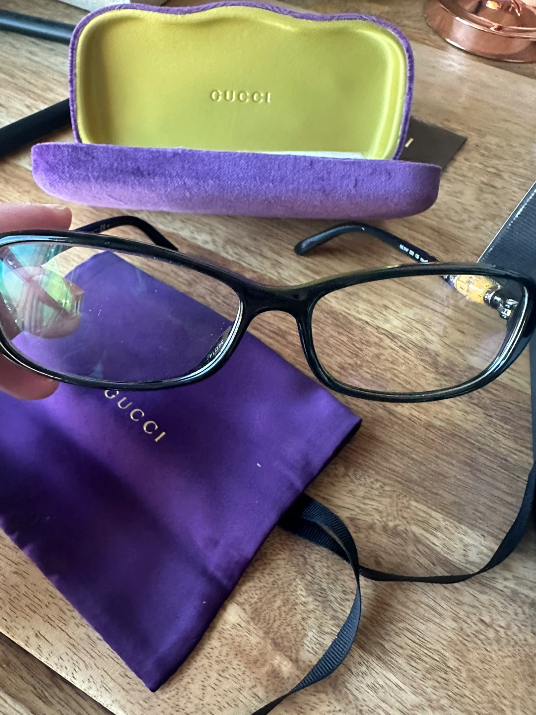 Gucci GG 3147 Eyeglasses - Black with Bamboo Accents
