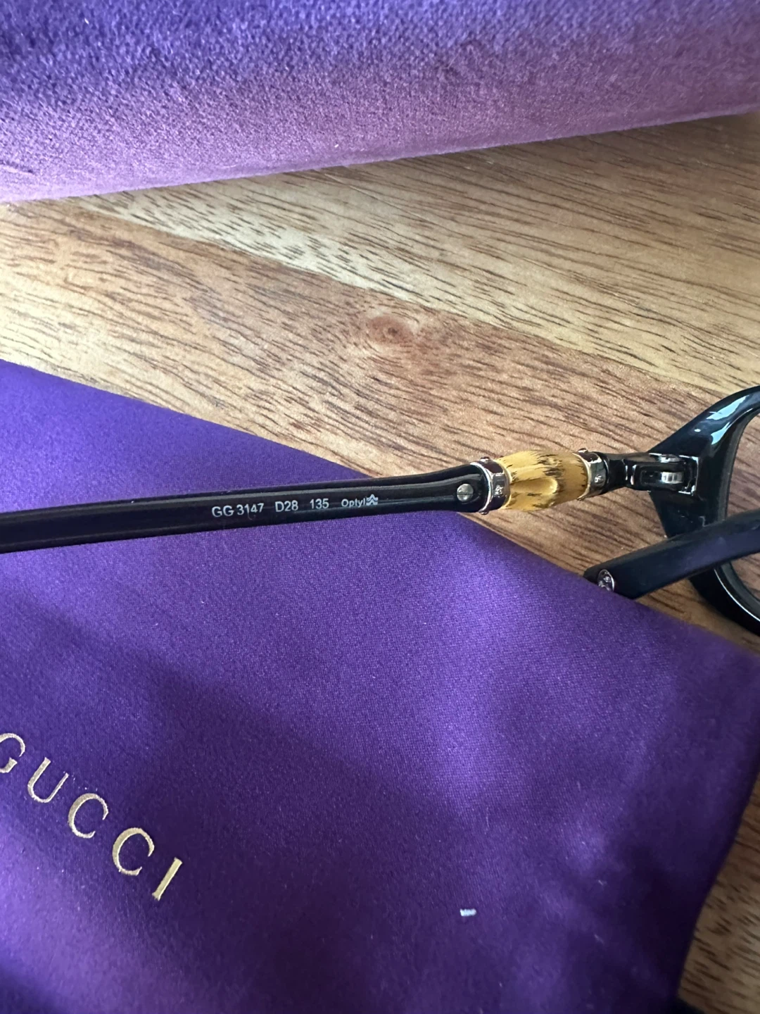 Gucci GG 3147 Eyeglasses - Black with Bamboo Accents - photo 5