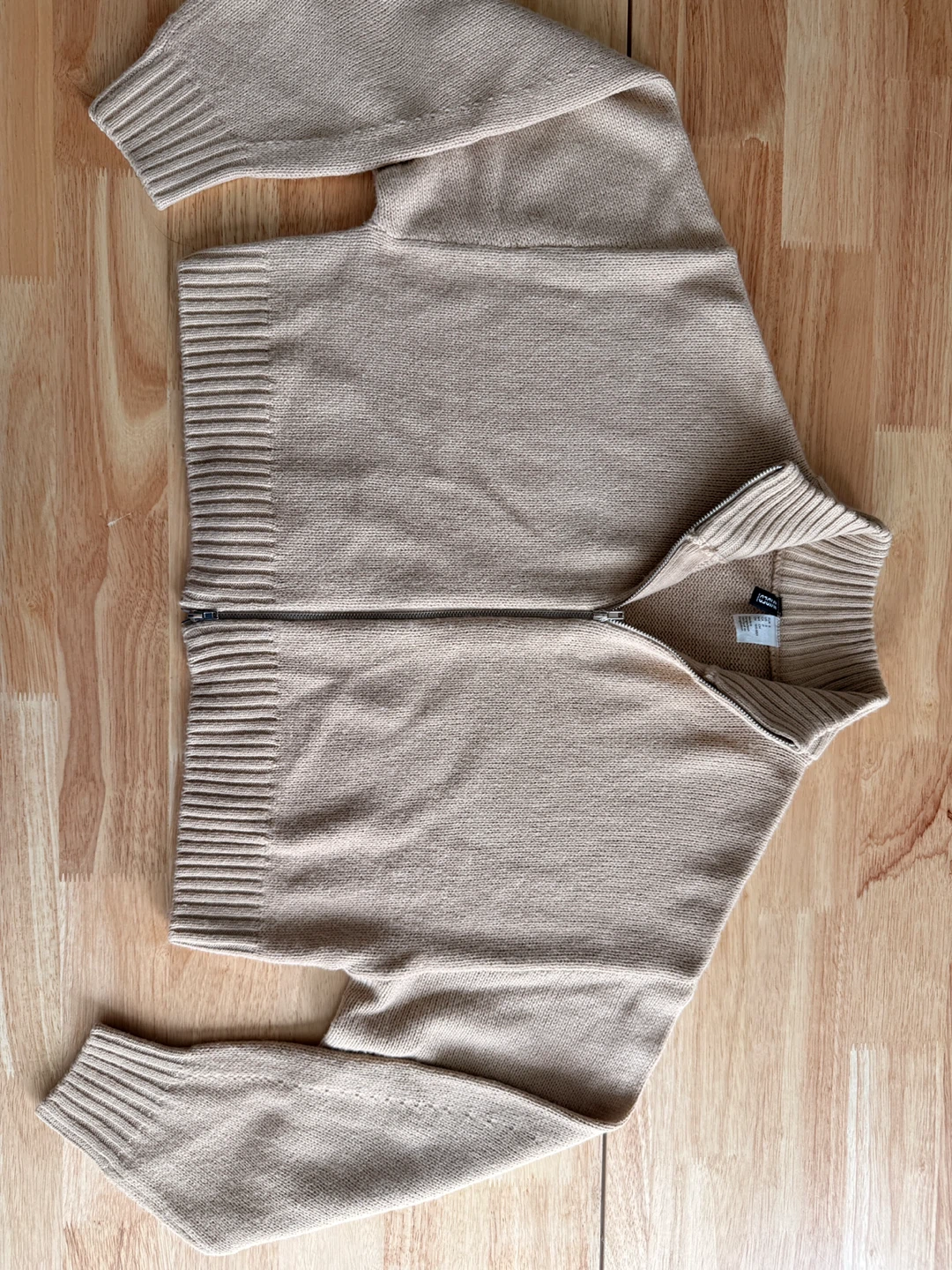 H&M Divided Beige Zip-Up Sweater - Size S