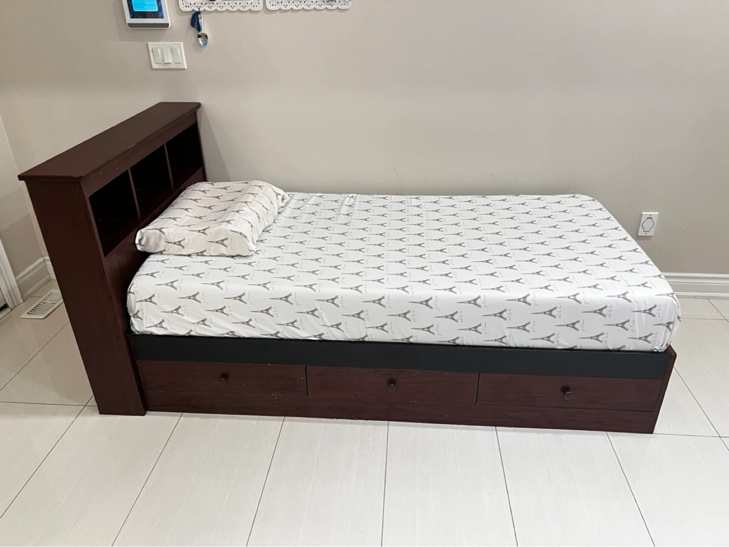 Twin Bed with Headboard and Storage Drawers - photo 2