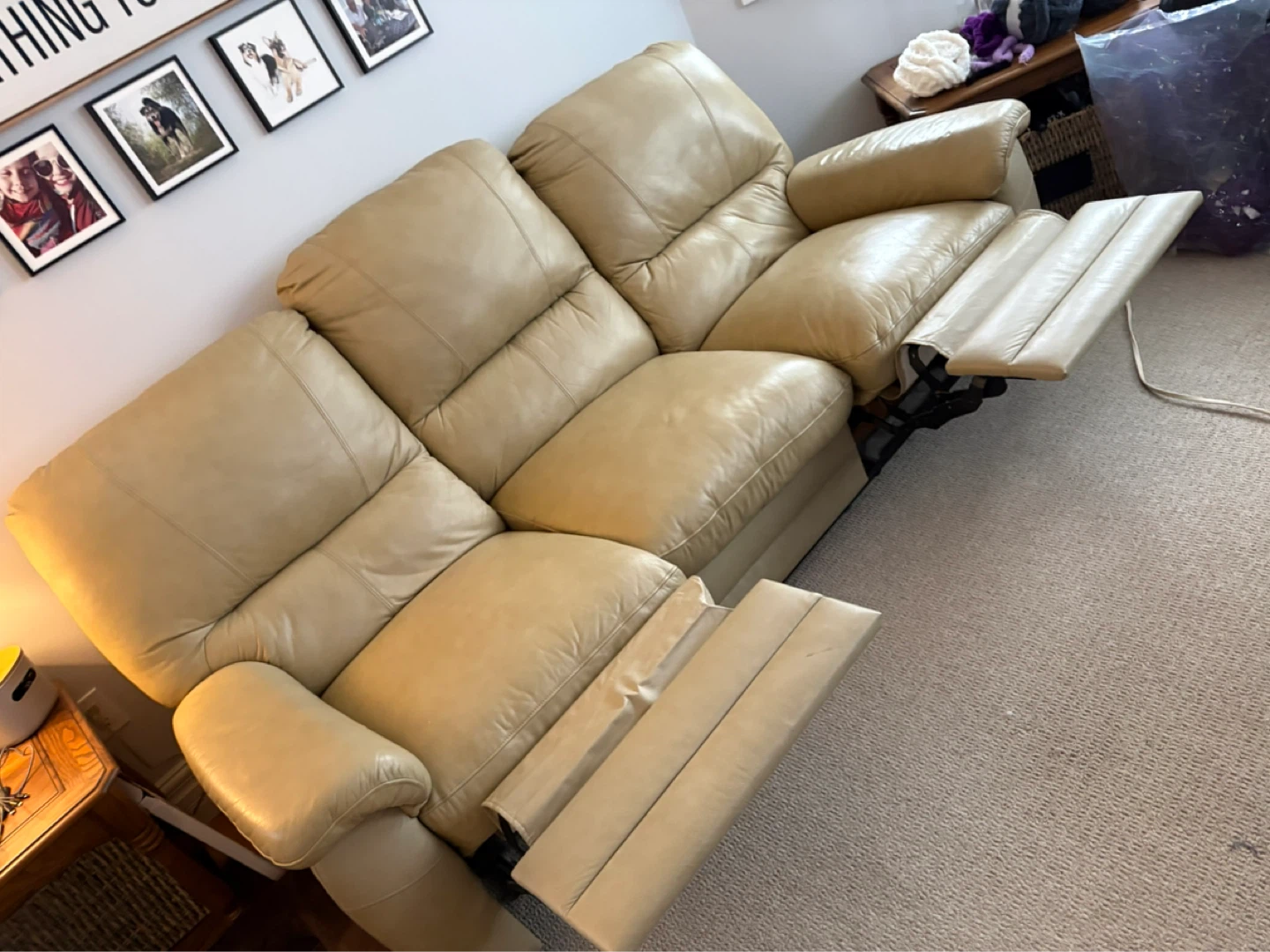 Reclining Sofa - Tan Leather