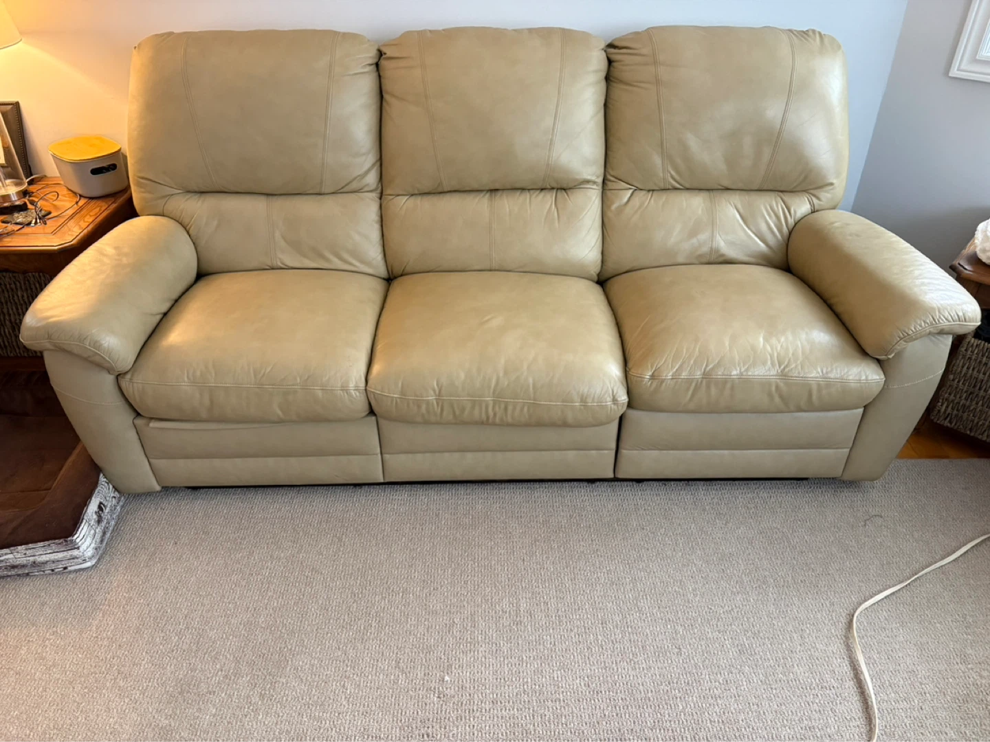 Reclining Sofa - Tan Leather - photo 2