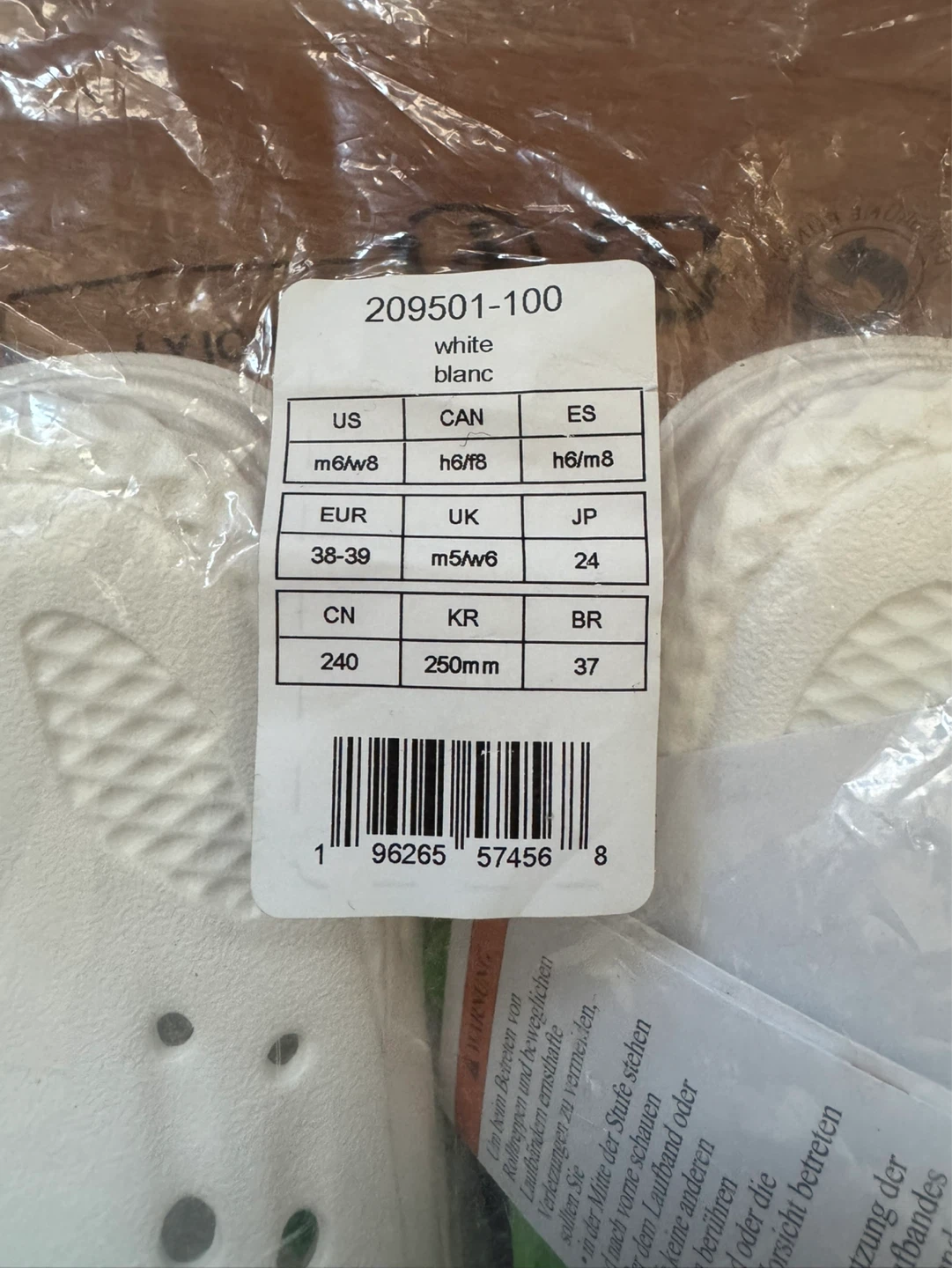 White Crocs Classic Clogs - Size 8 Women/6 Men - photo 4