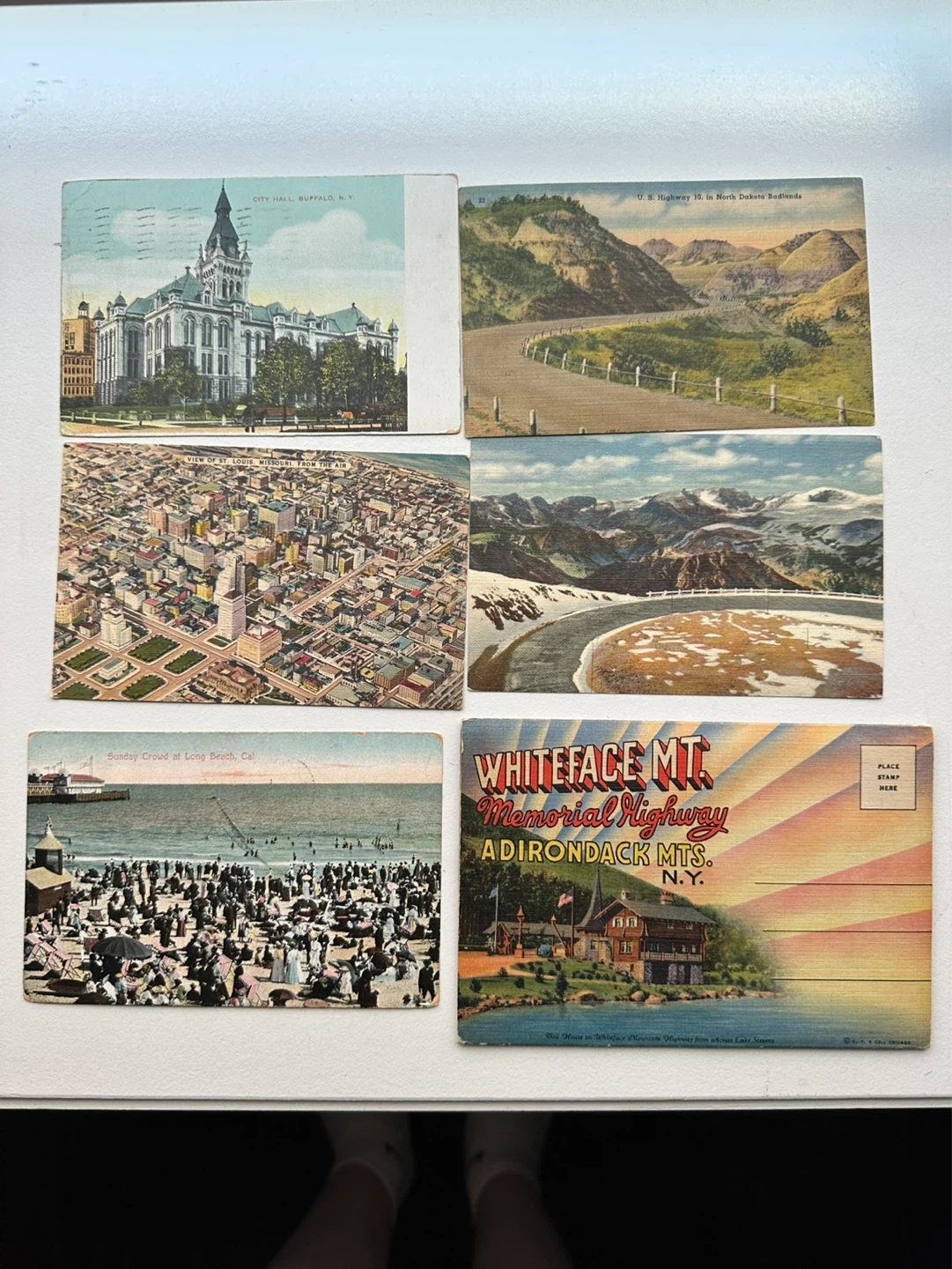 Vintage postcards and Whiteface Mountain booklet
