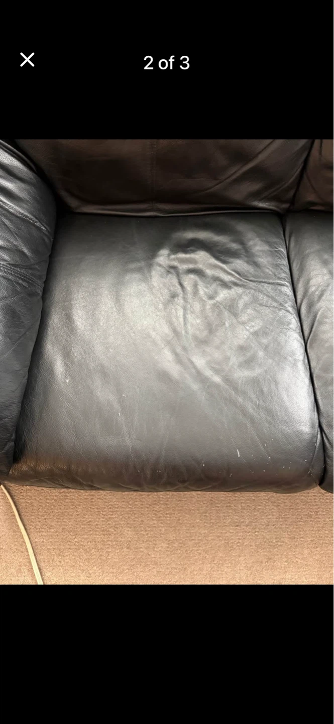 Black Leather Loveseat and leather chair - photo 2