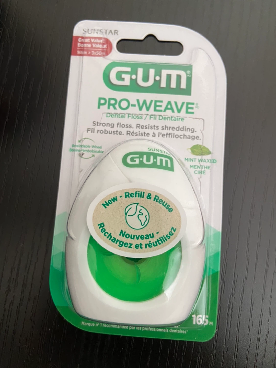 GUM PRO-WEAVE Dental Floss Mint Waxed