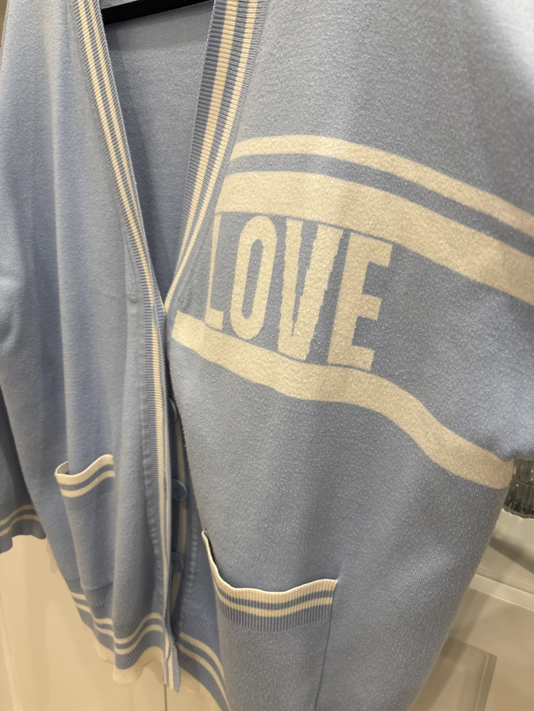 Sandro "LOVE" Cardigan - Light Blue size L - photo 2