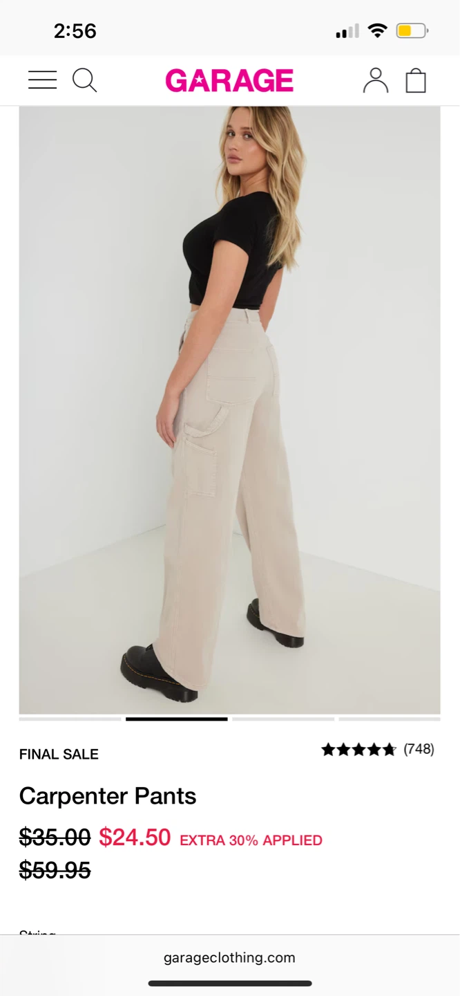 GARAGE Carpenter Pants Beige Size 9
